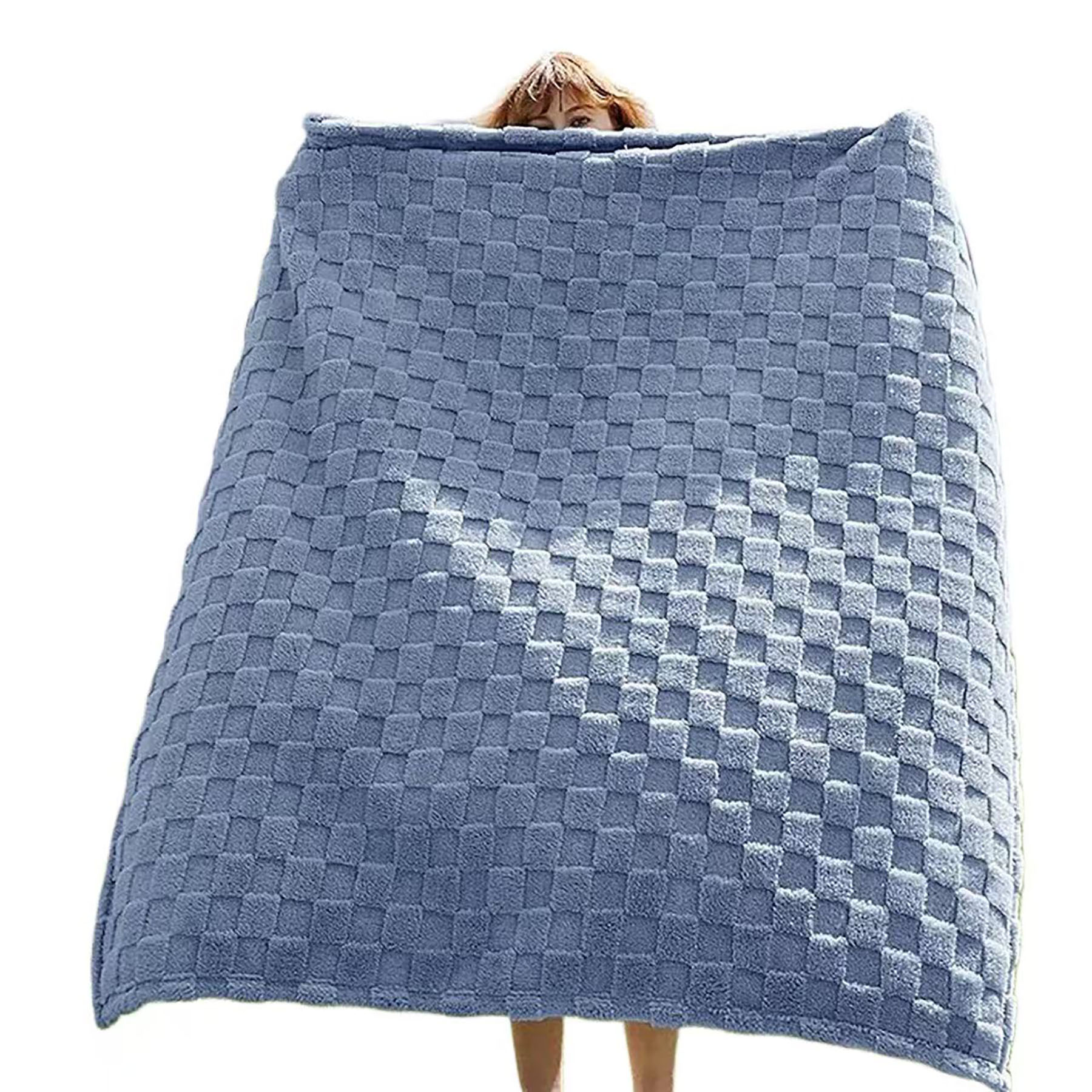 Checkered Fleece Throw Blanket 19