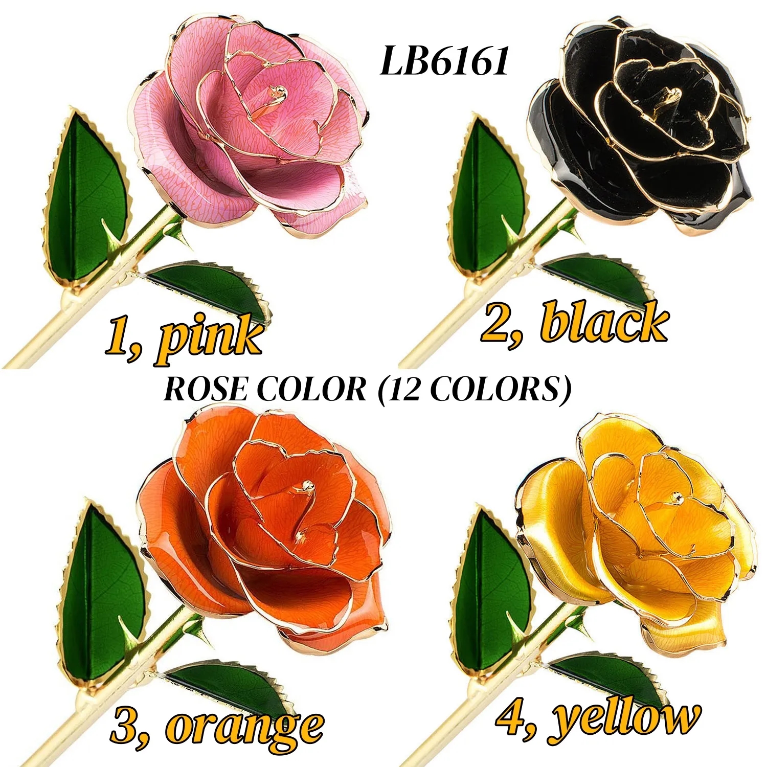 24K Gold Dipped Rose with Stand Romantic Gift Set 1