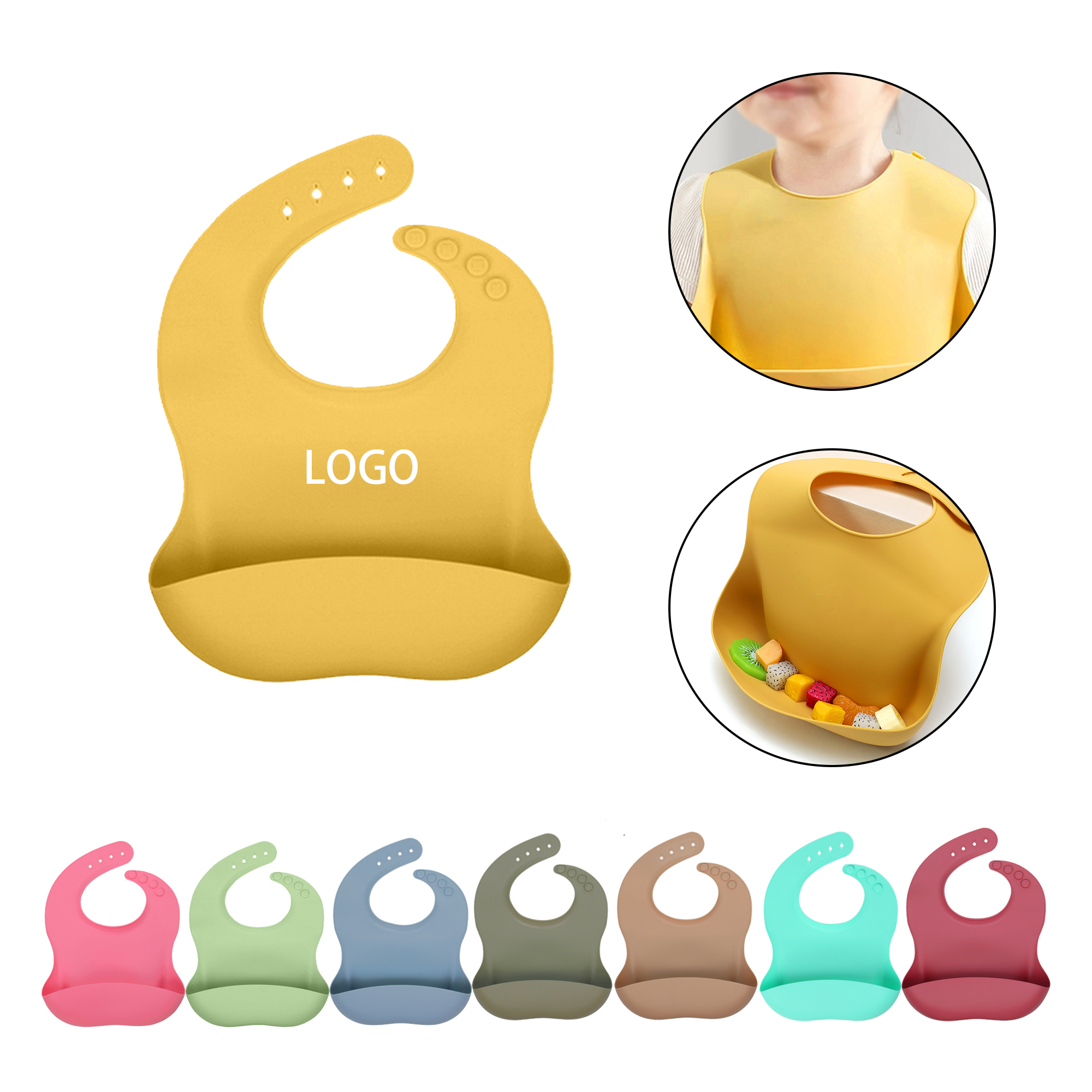 MOQ:20pcs Baby Silicone Bib 1