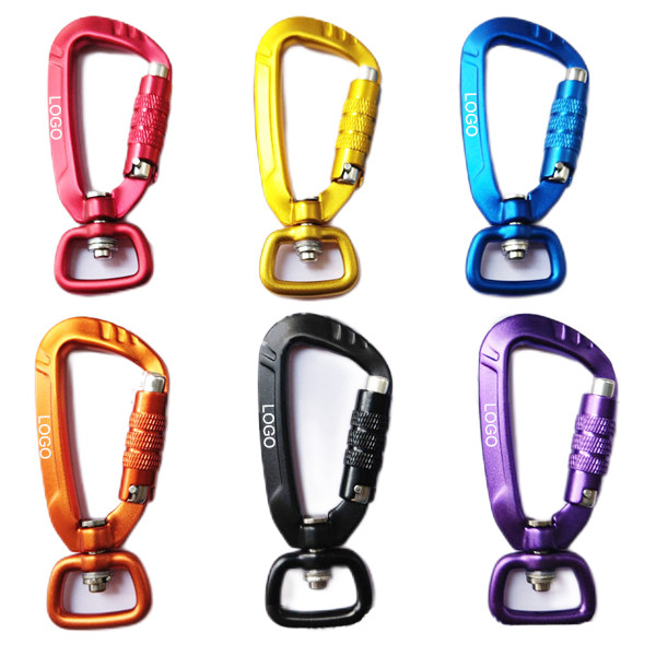 Swivel Rock Aluminum Auto Locking Climbing Carabiner 2