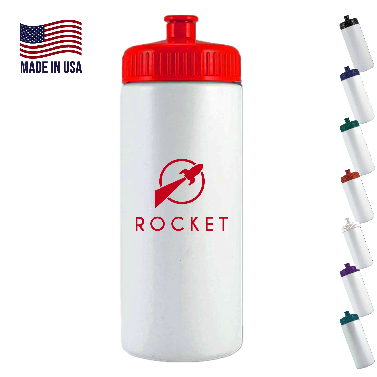Sports Bottle USA made 16 oz plastic water bottle push spout 2