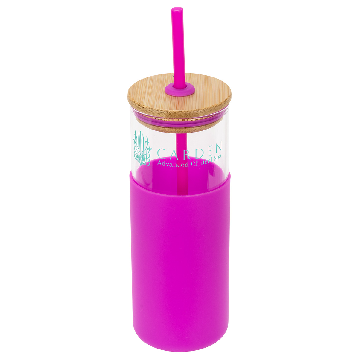 Stirling 18 oz Glass Tumbler with Silicone Sleeve & PP Straw 14