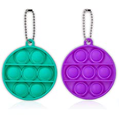 Shape Round Pure Color Push Pop Key Chain/Hook up 10