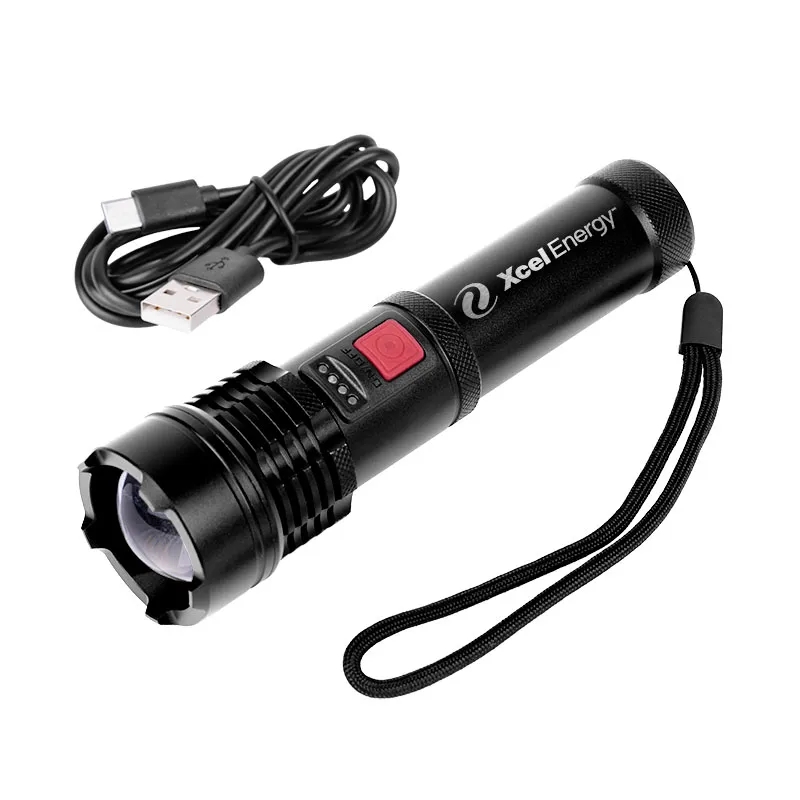 800LM Metal Flashlight with 1500mAh Rechargeable Battery 4