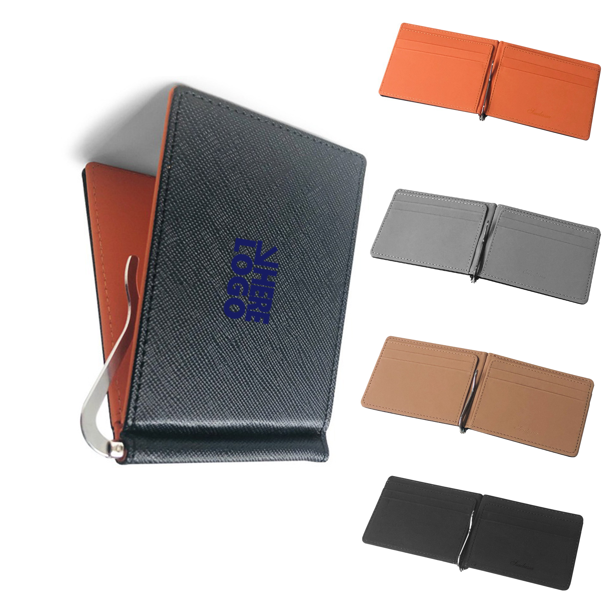 Compact PU Leather Wallet - Saffiano Finish, Sleek Design 3