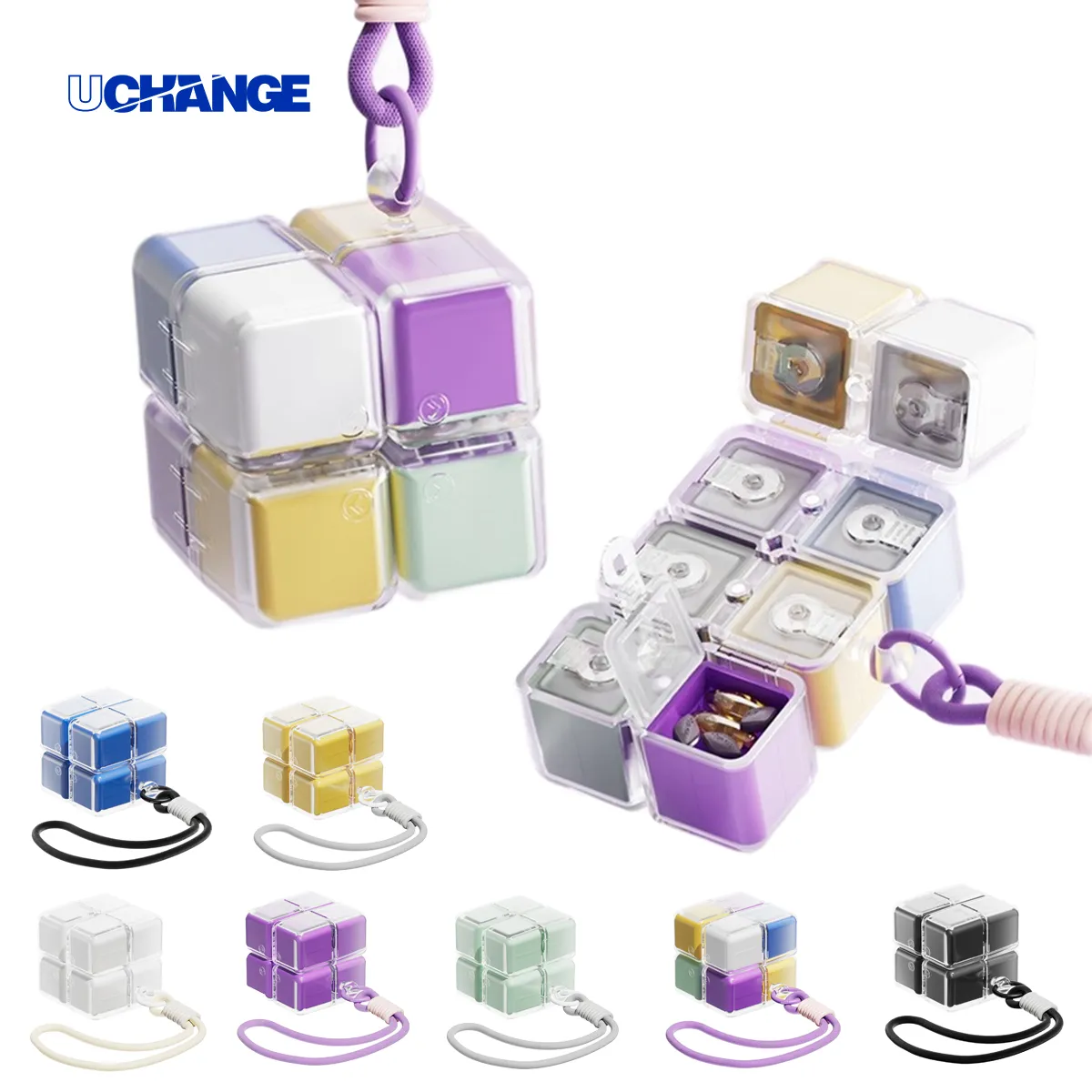 7-Day Cube Pill Organizer With Lanyard 4