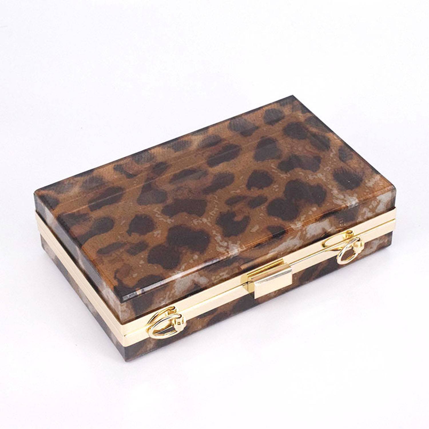 Leopard print acrylic crossbody chain box bag 5
