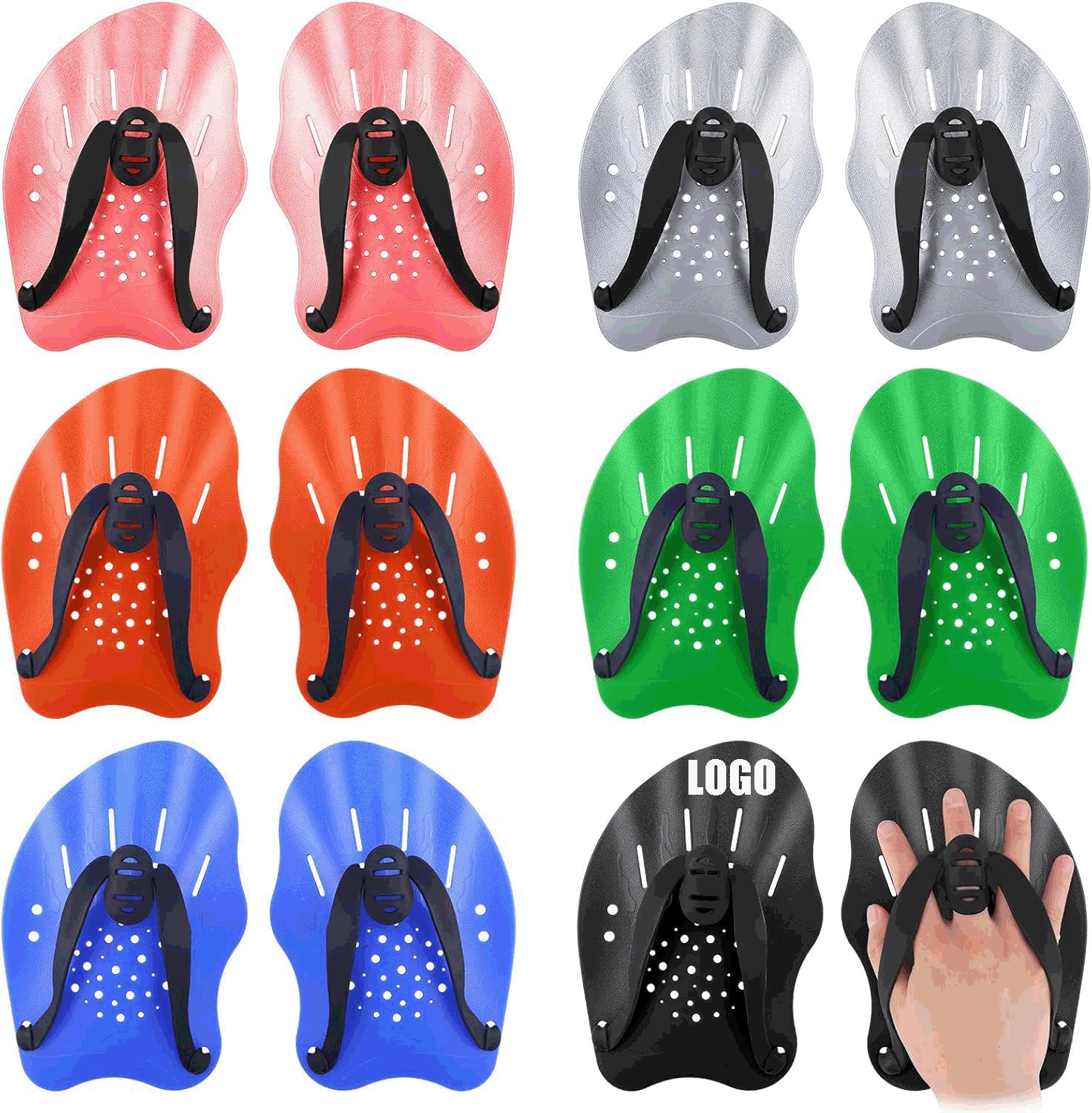Swim Paddles / Swim Training Hand Paddles with Adjustable Straps 2