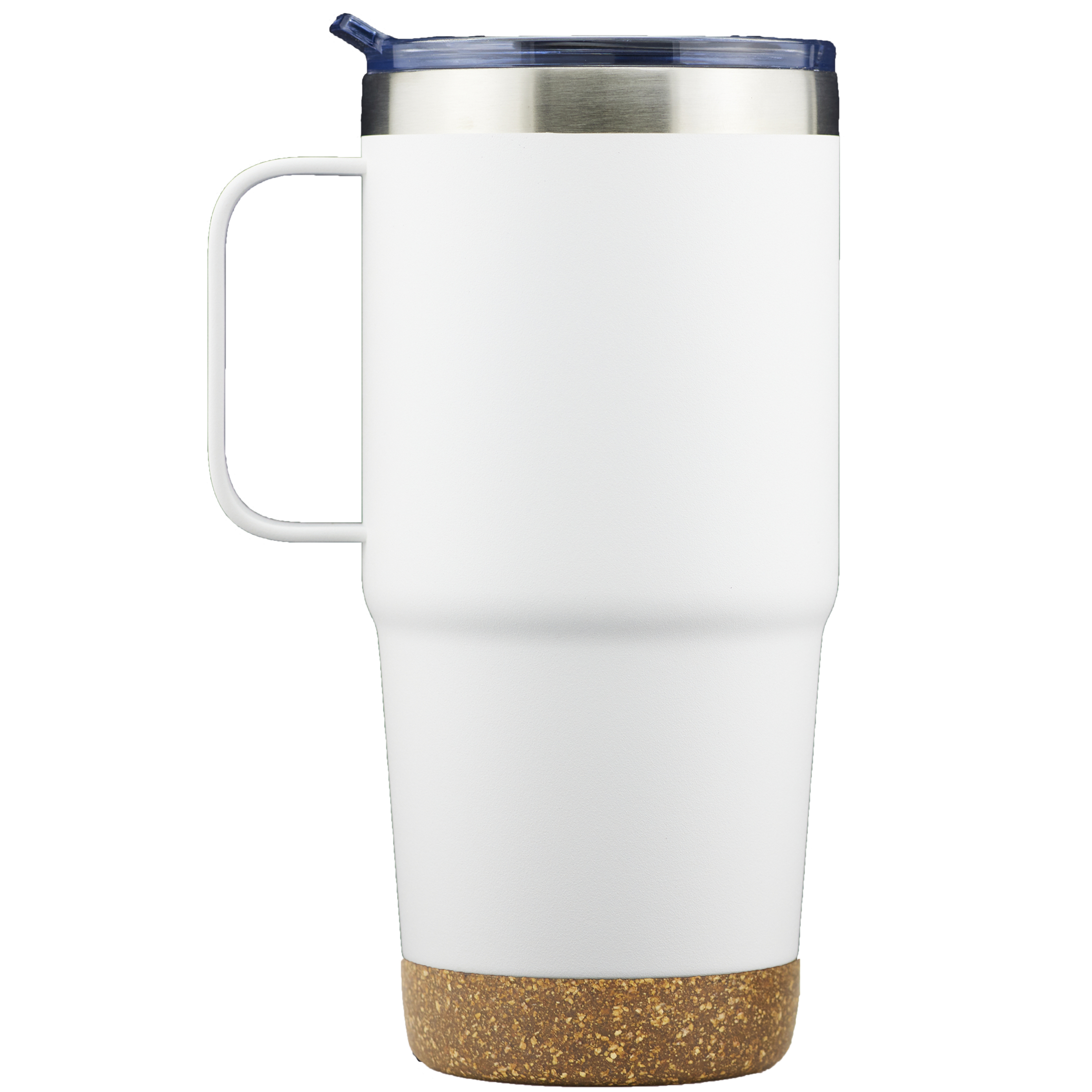 Oceanside 24oz Double Wall SS VI Tumbler with Handle and Cork Bottom (White)