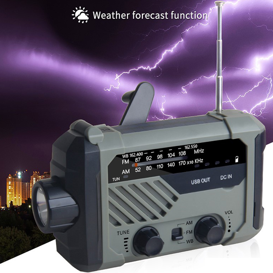 ResQ Emergency Weather Radio – AM/FM/NOAA with LED Flashlight, Reading Lamp, SOS & Power Bank 15
