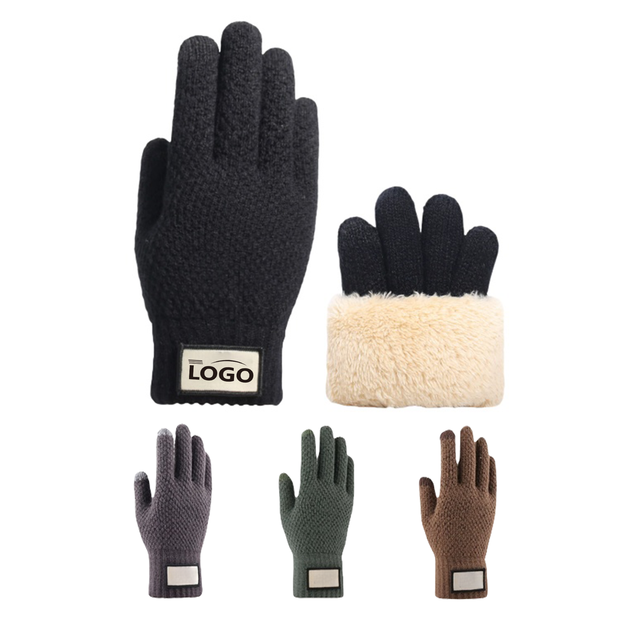 Plush Warm Touch Screen Gloves for Cold Weather 2