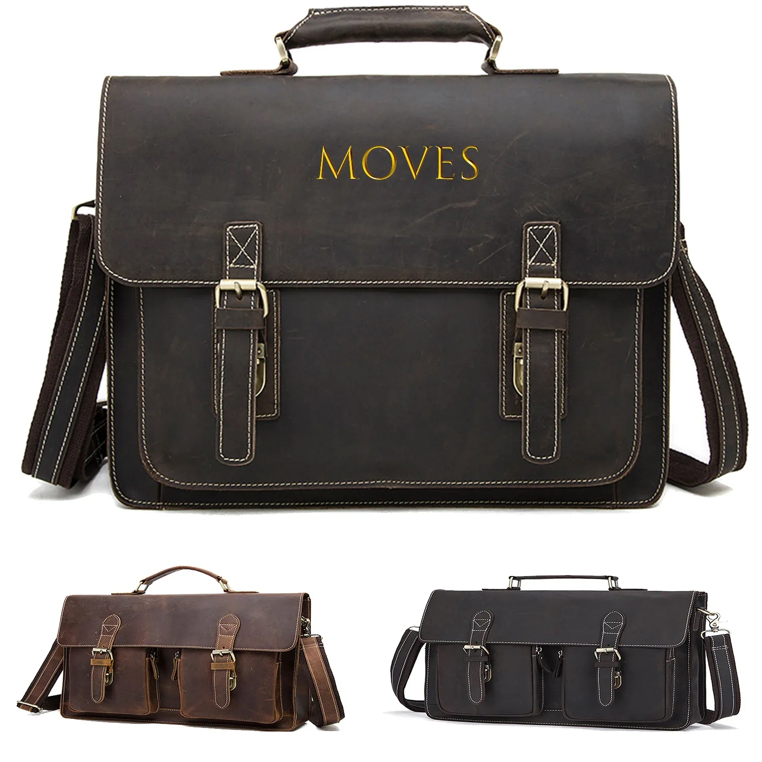 Real Leather Messenger Bag For Men And Women 5