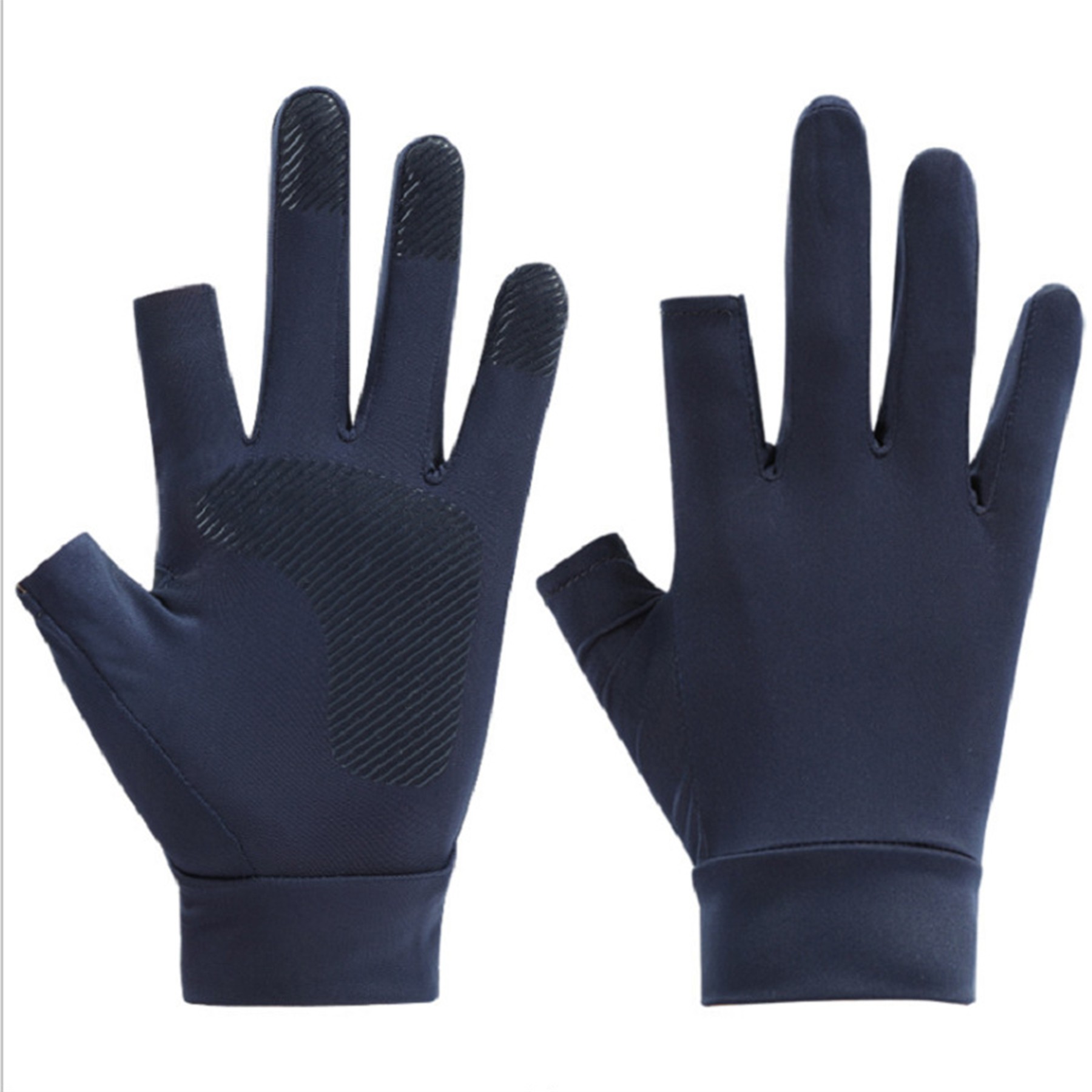 Ice Silk Sunscreen Gloves Bare Two Fingers 4
