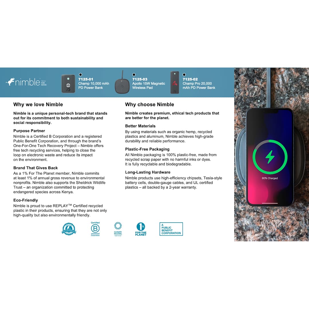 Nimble® 10000 mAh PD 20W Power Bank 13