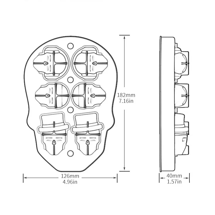 6-Grid Skull Ice Ball Maker 2