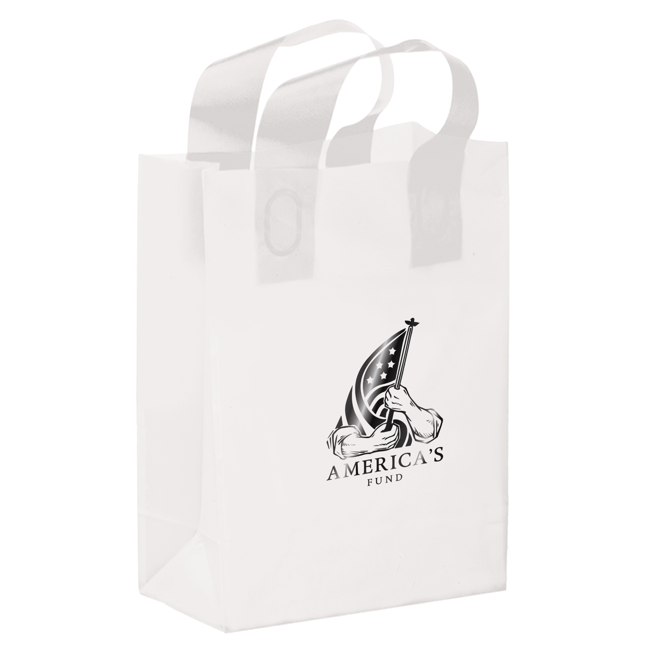 Color HDPE Frosted Soft Loop Shopper 19