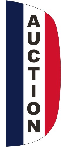 "AUCTION" 3' x 8' Message Flutter Flag 2