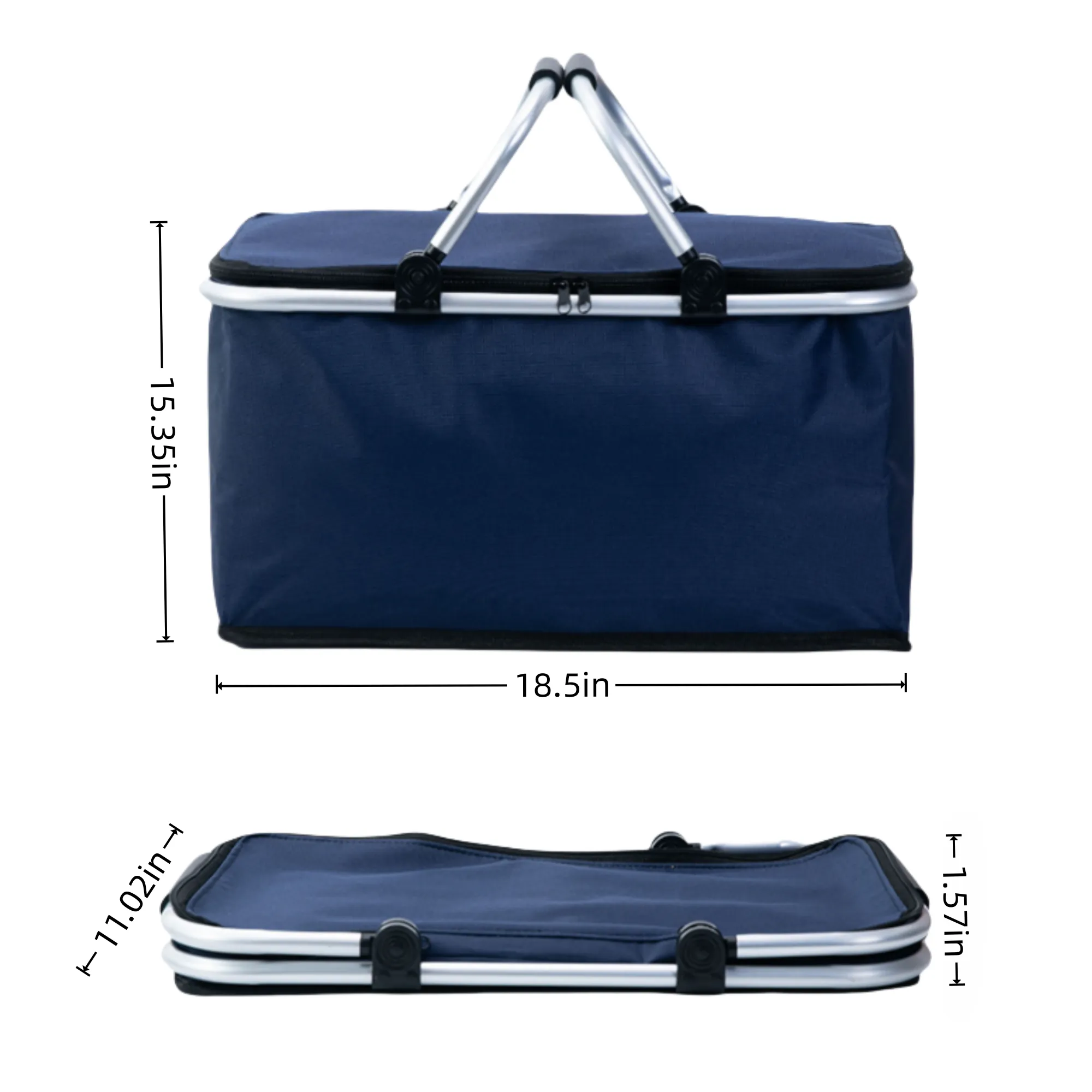 Sturdy Aluminum Frame Insulated Folding Picnic Basket 9
