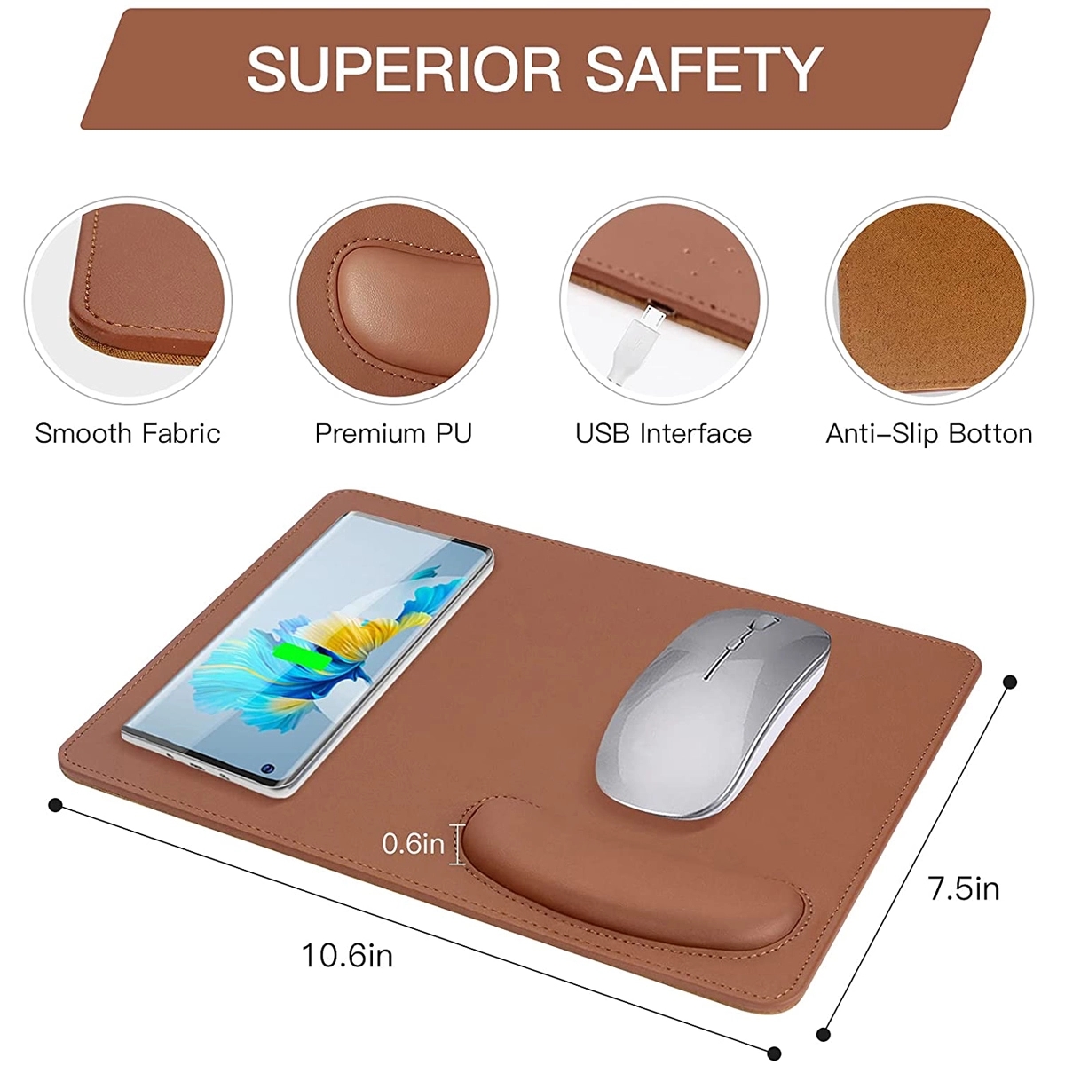10W Fast Wireless Charger Mouse Pad 3