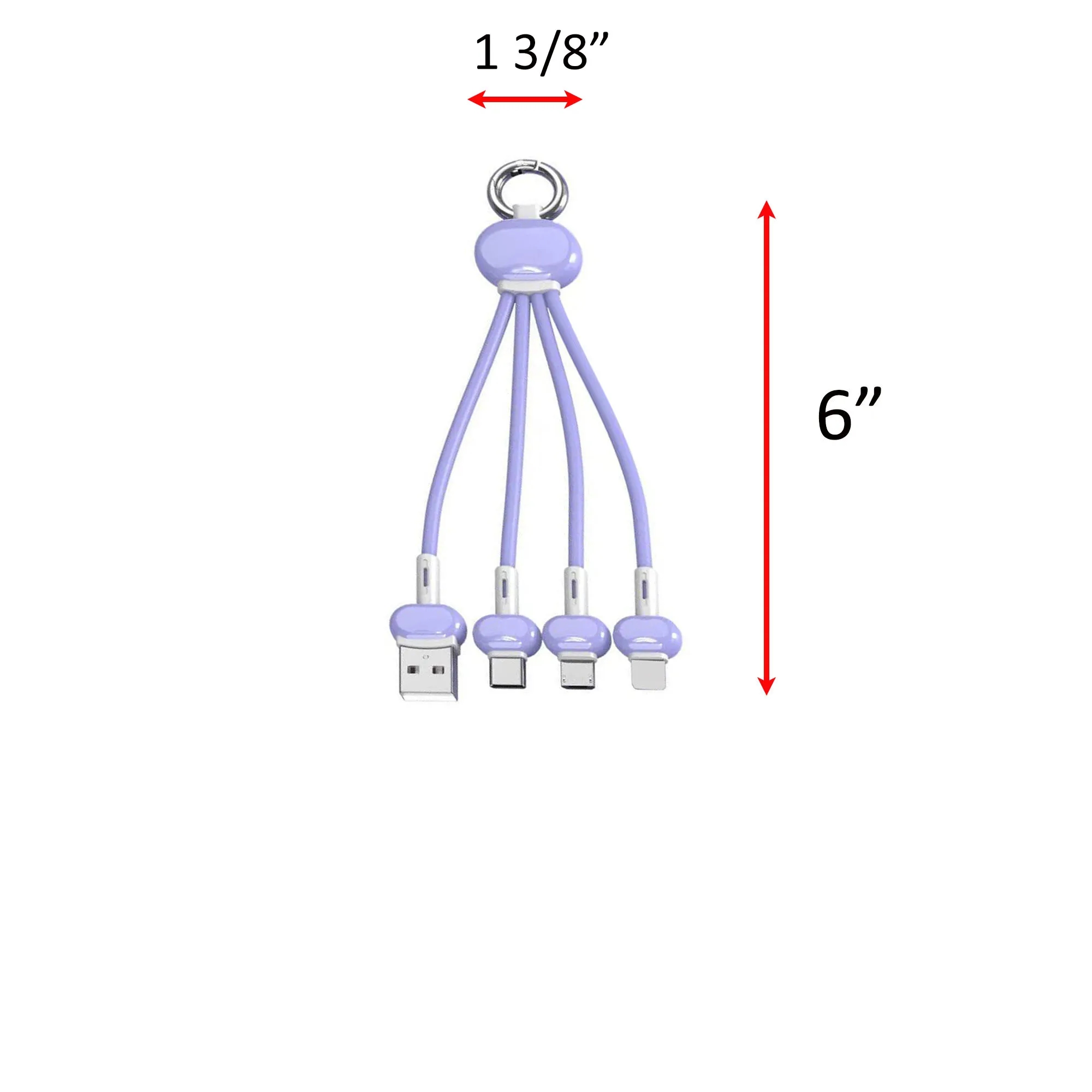 Laser Engraved 3 in 1 Pebble Charging Cable With Keychain 2