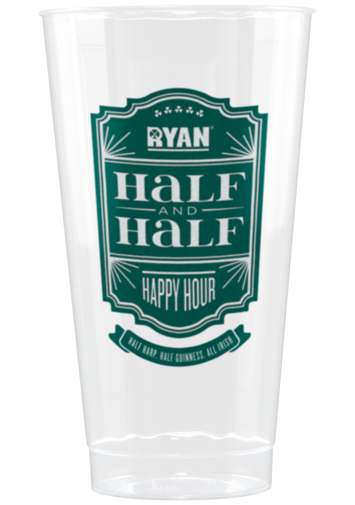 16 oz Hard Plastic Fluted Cup Clear Tradition Print 2