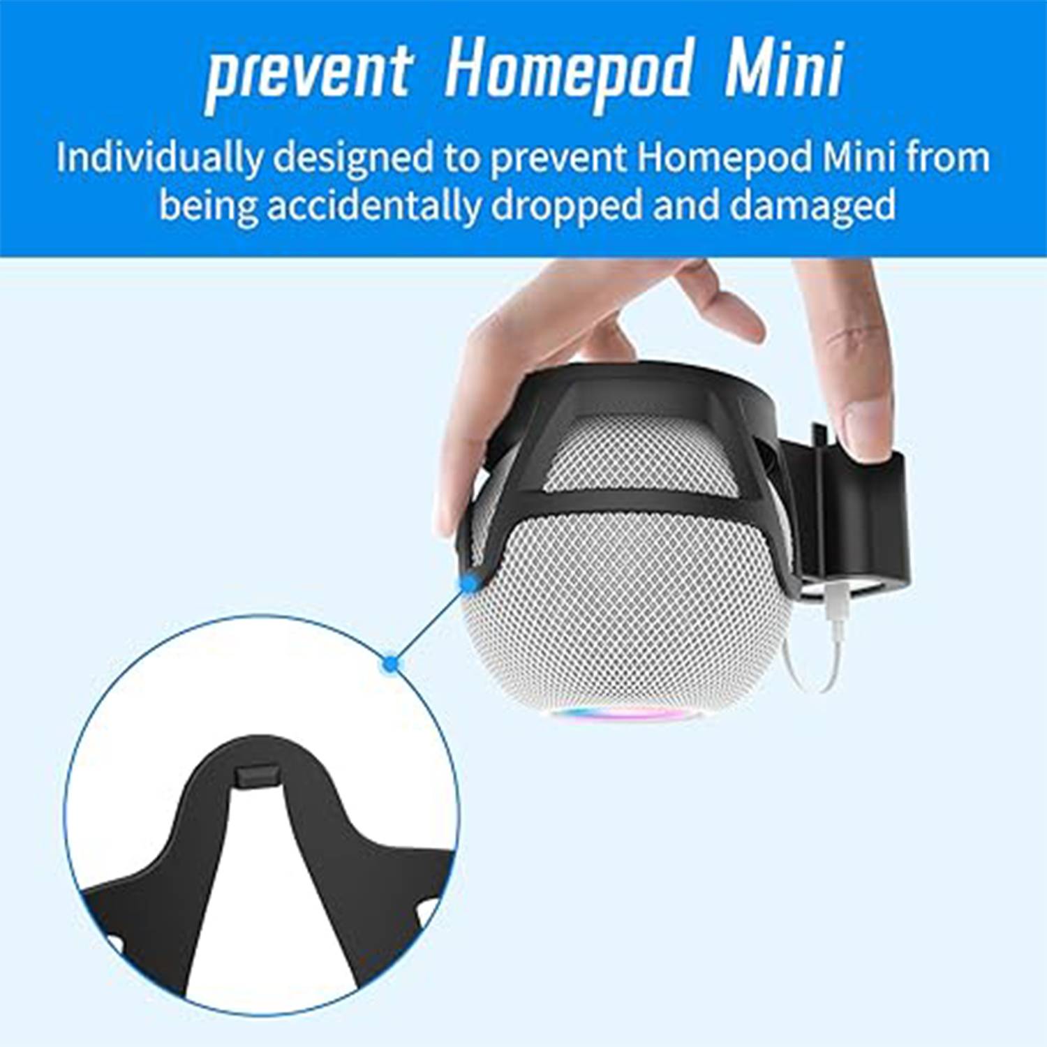 Apple Homepod Mini Wall Mount Holder with Cord Management 8