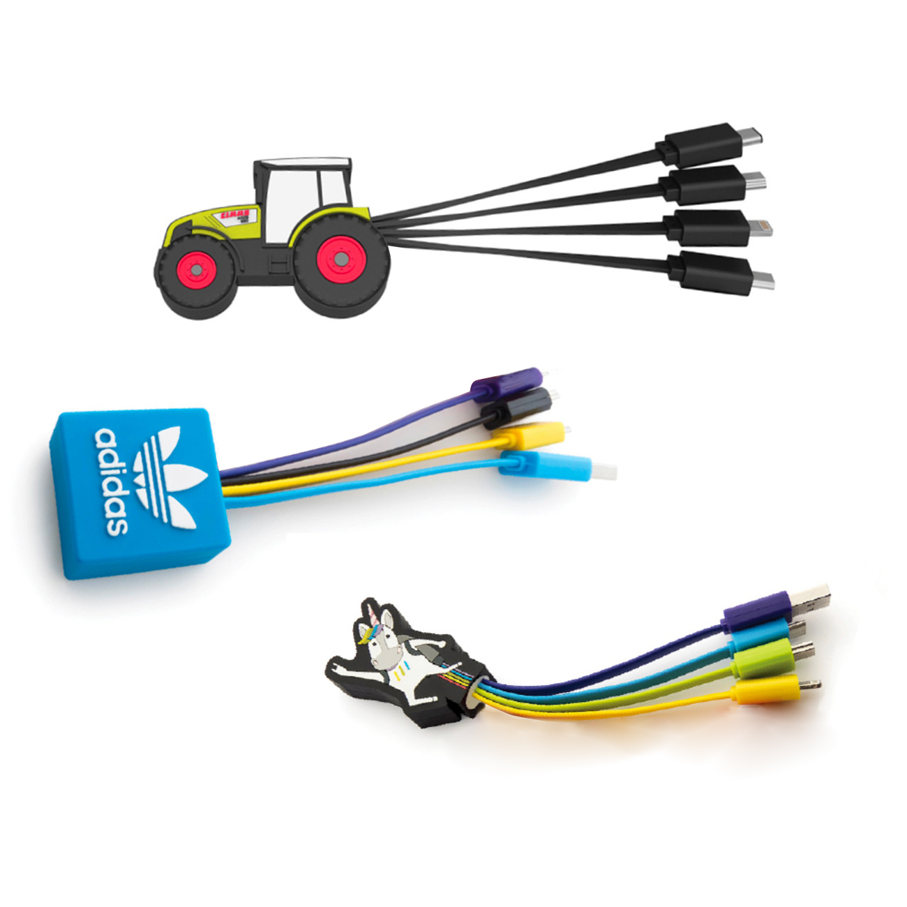 Custom PVC 4" 1 Charging Cable Any Shape and Color 4