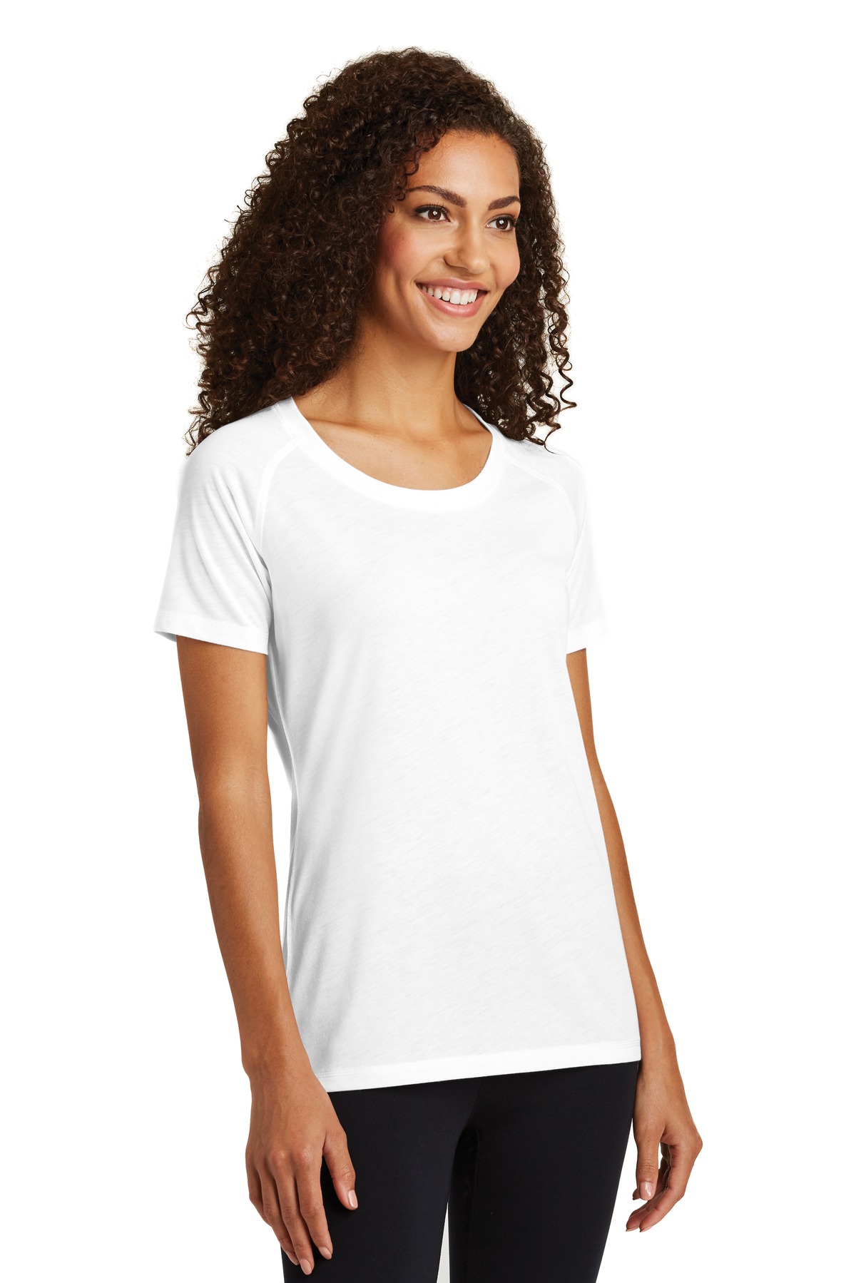 Sport-Tek Women's PosiCharge Tri-Blend Wicking Scoop Neck Raglan Tee. LST400 103