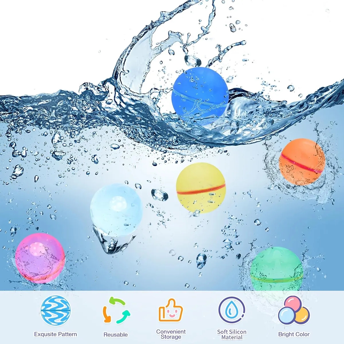 In Stock Custom Silicone Reusable Water Bomb Balloons 3
