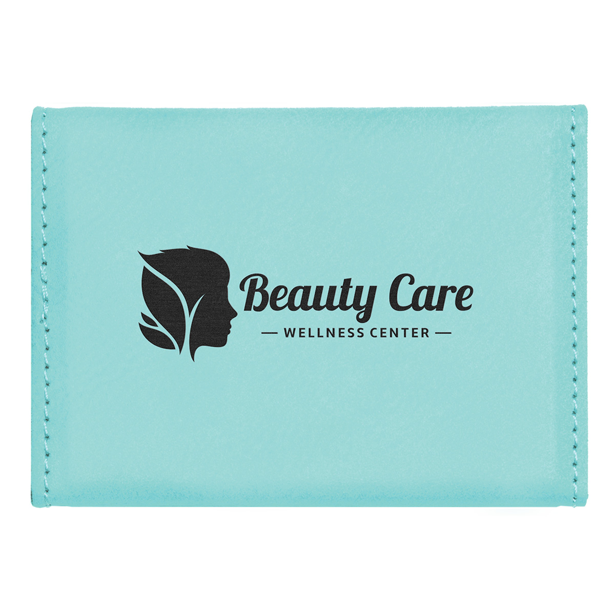 Teal Leatherette Business Card Holder 5