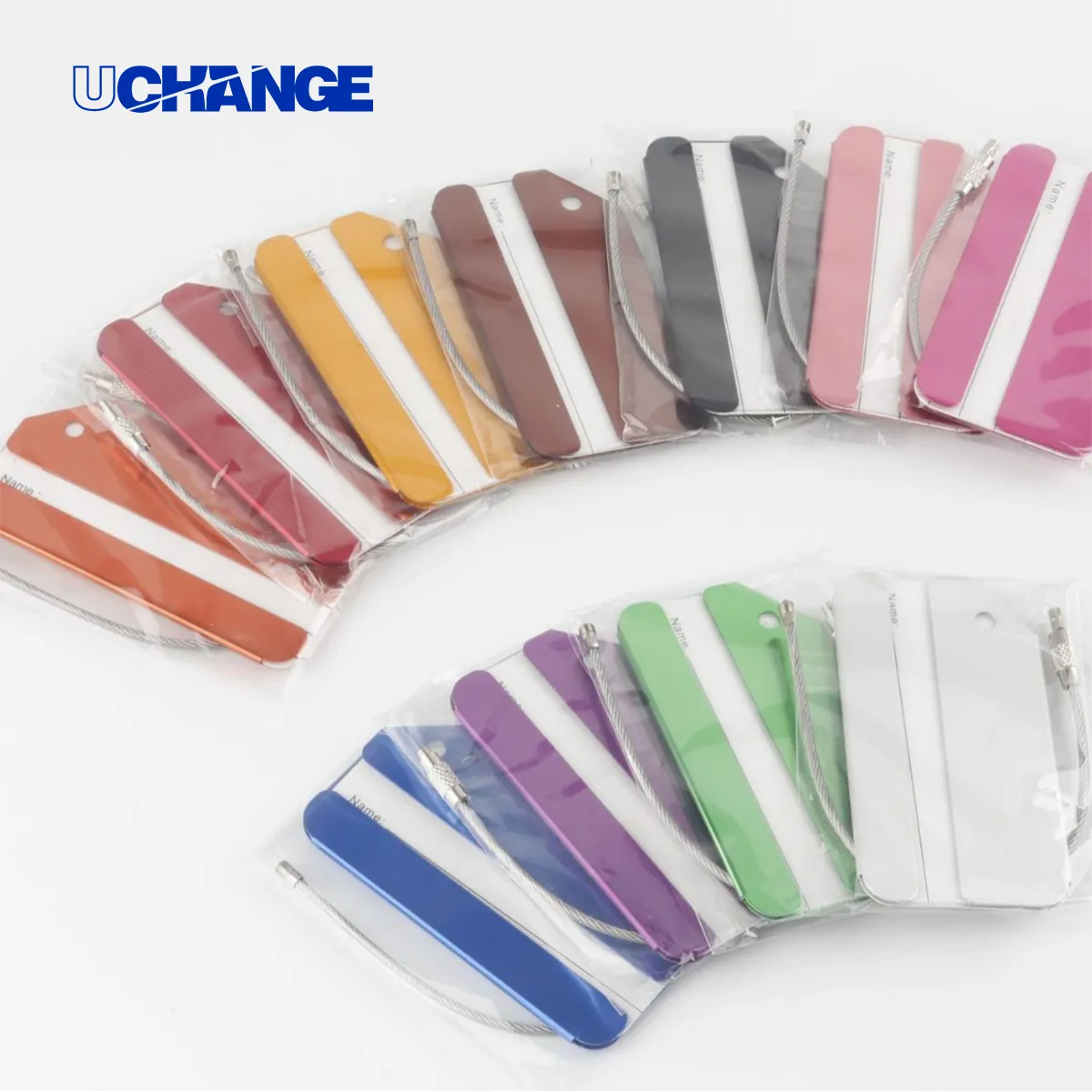 Anodized Aluminum Luggage Tag With Steel Cable Loop 3