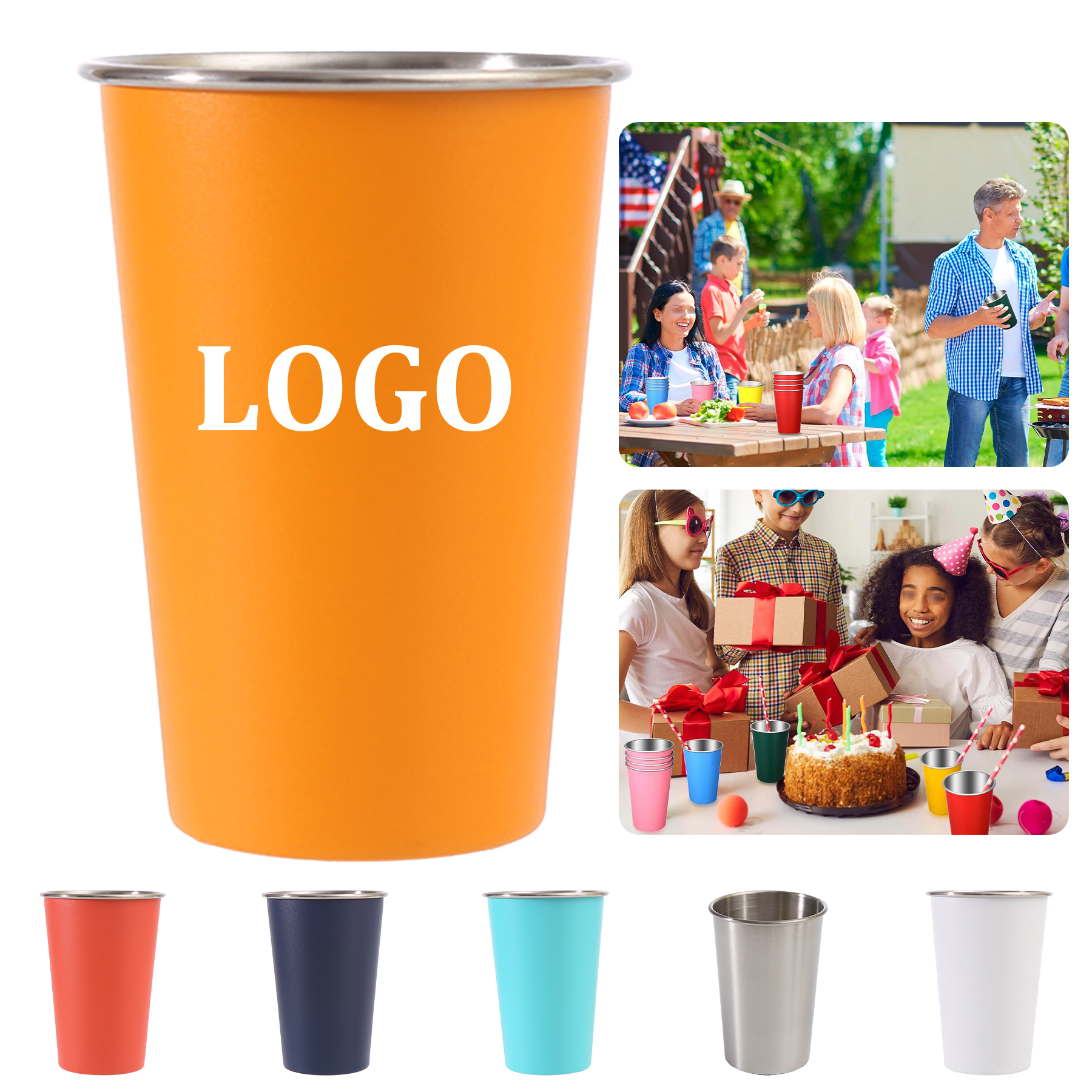 Rainbow Cups 16 oz Pint Cups 7