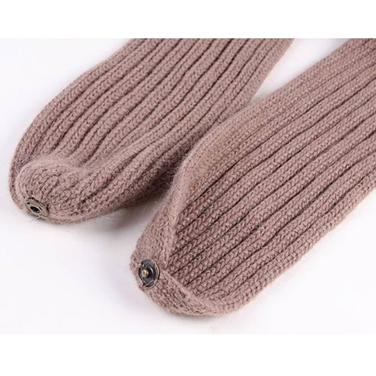 Knit One Piece Style Beanie Hat w/ Scarf 4