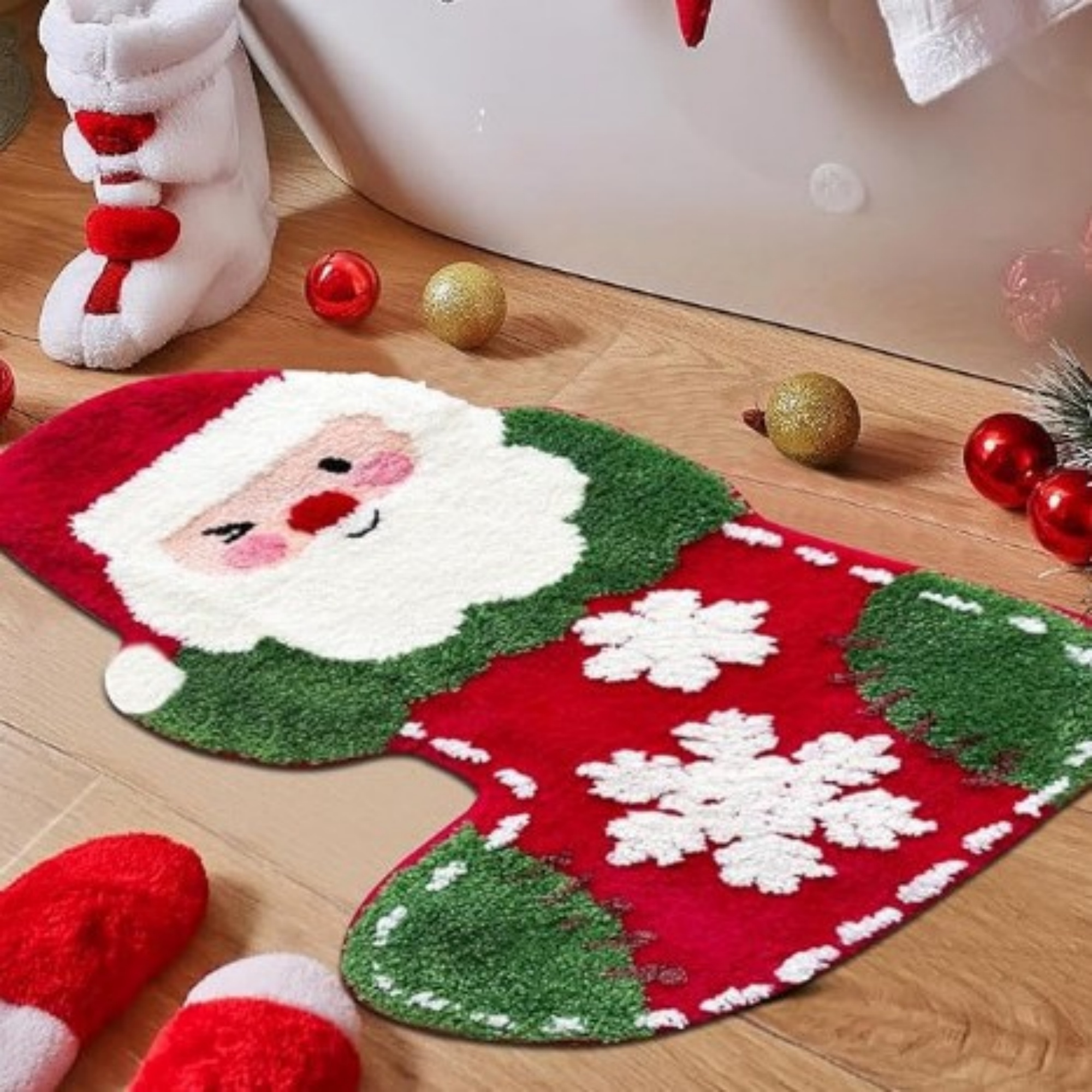 Crystal Velvet Christmas Mat Floor Rug 12
