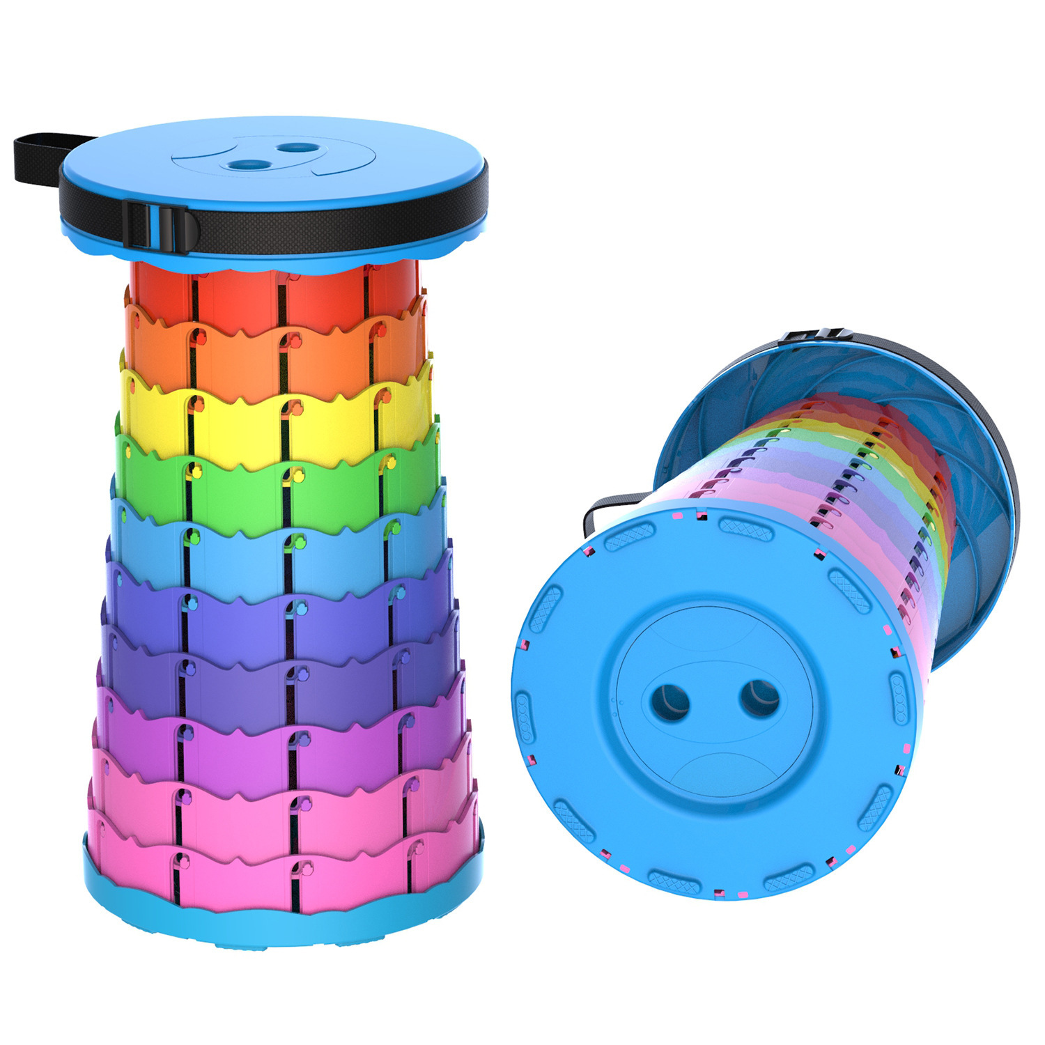Rainbow Color Portable Retractable Folding Stool 2