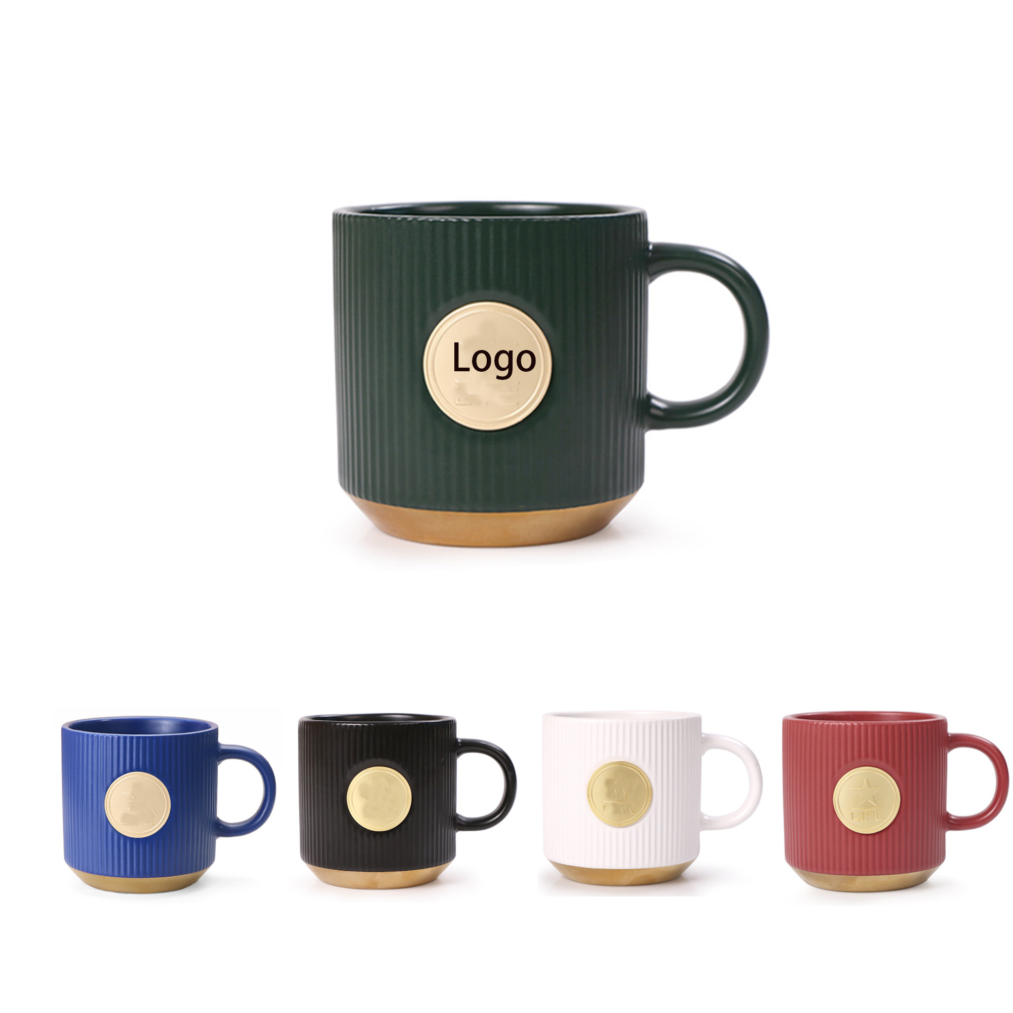 Ceramic Coffee Mug With Metal Label 2