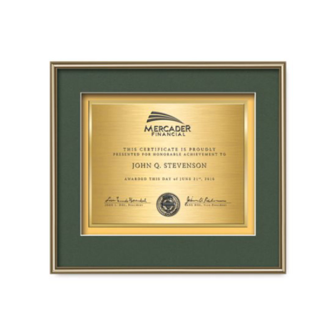 Fenestra Certificate TexEtch - Gold 6