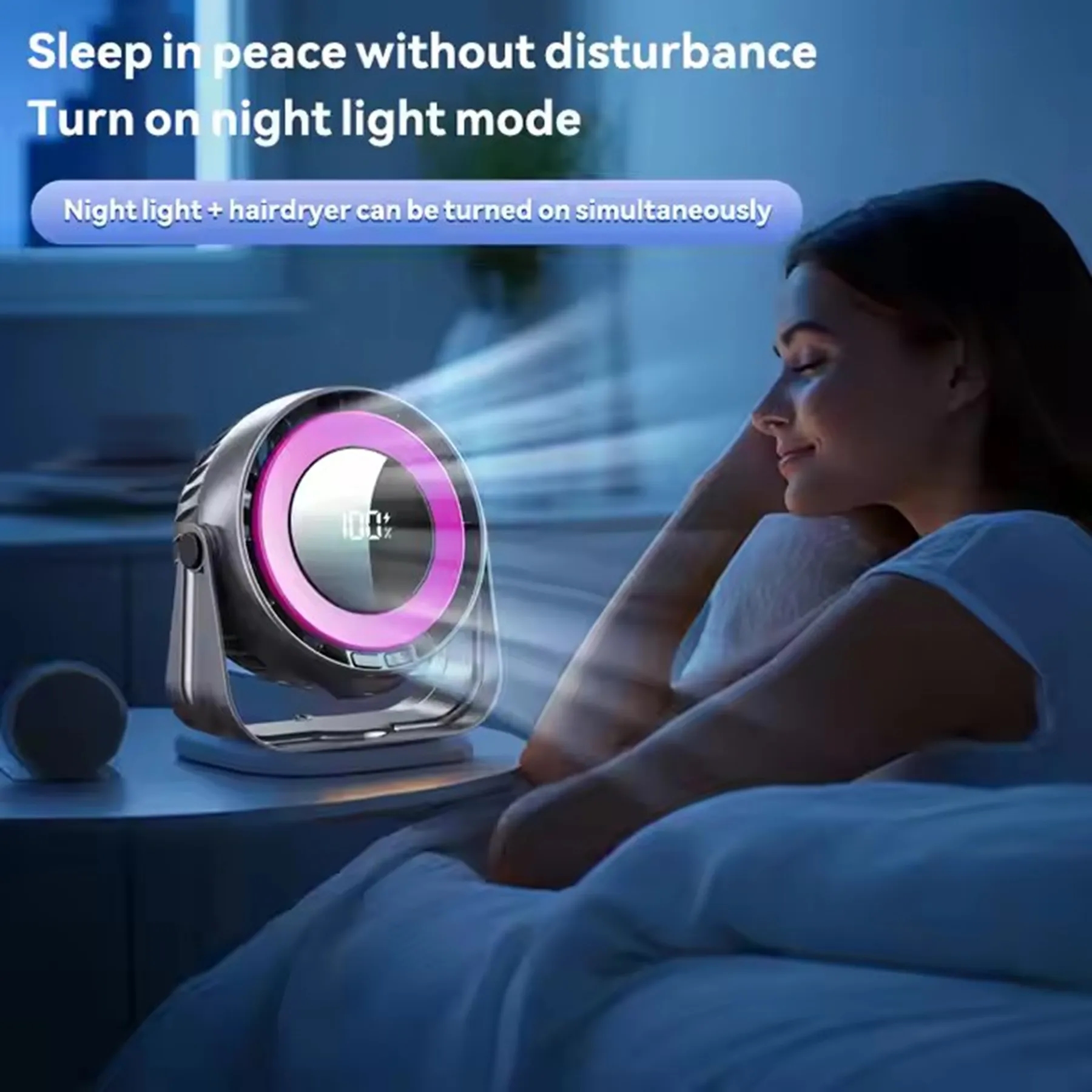 4000 mAh Rechargeable 100 Gears Table Fan with LED Display 2