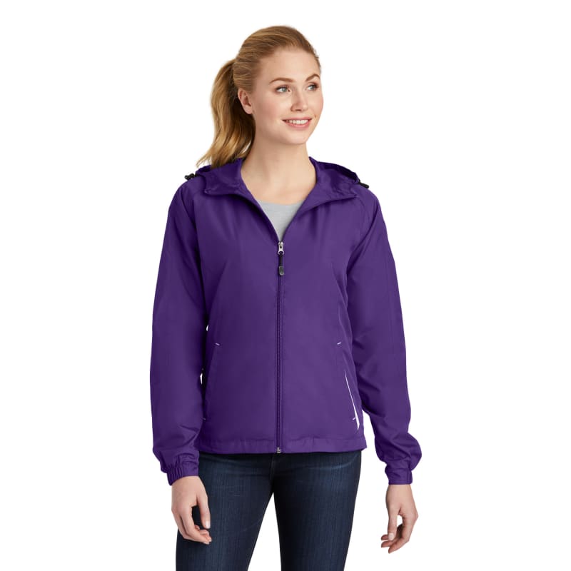 Sport-Tek Women's Colorblock Hooded Raglan Jacket. 29