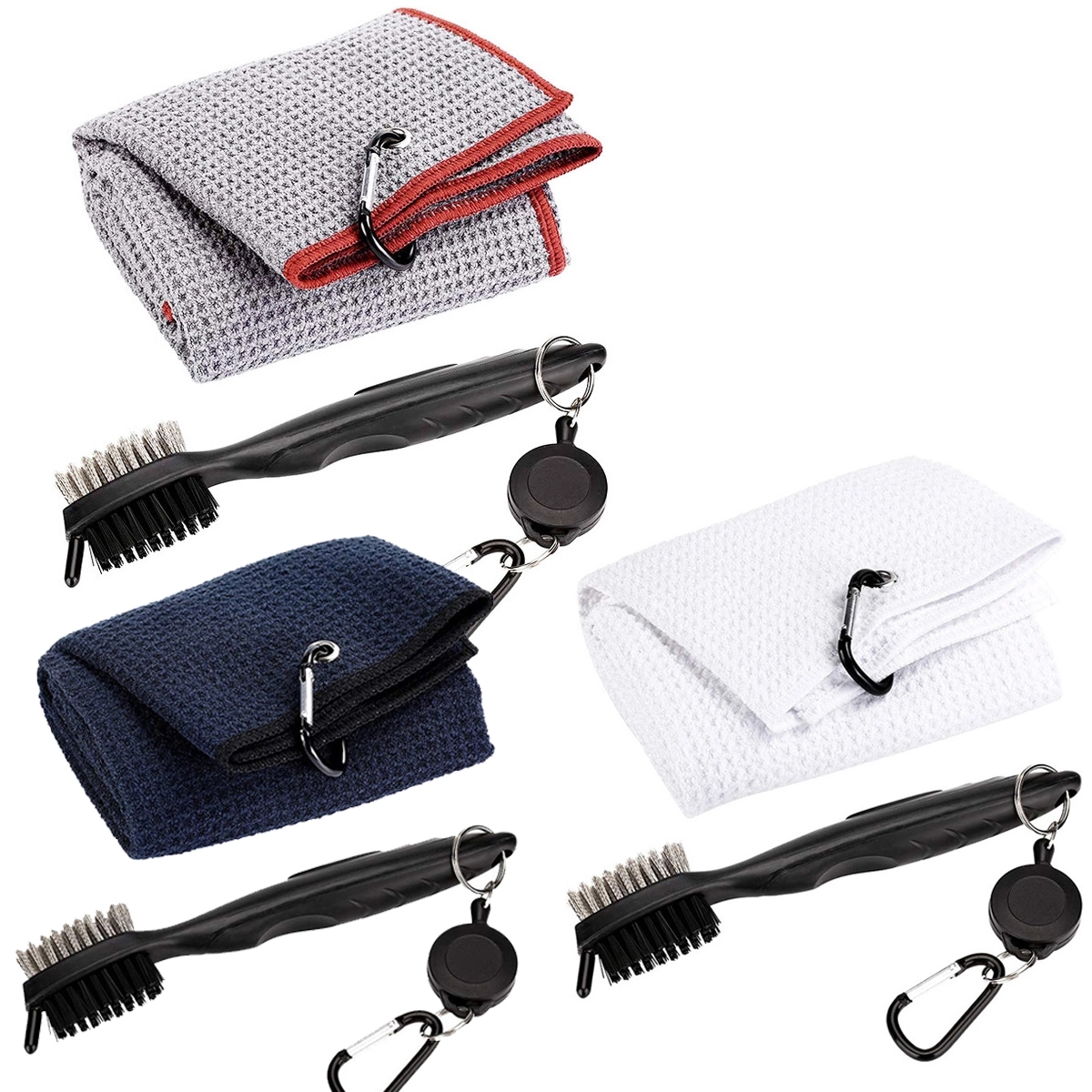 Microfiber Golf Towel With Cleaning Brush 2