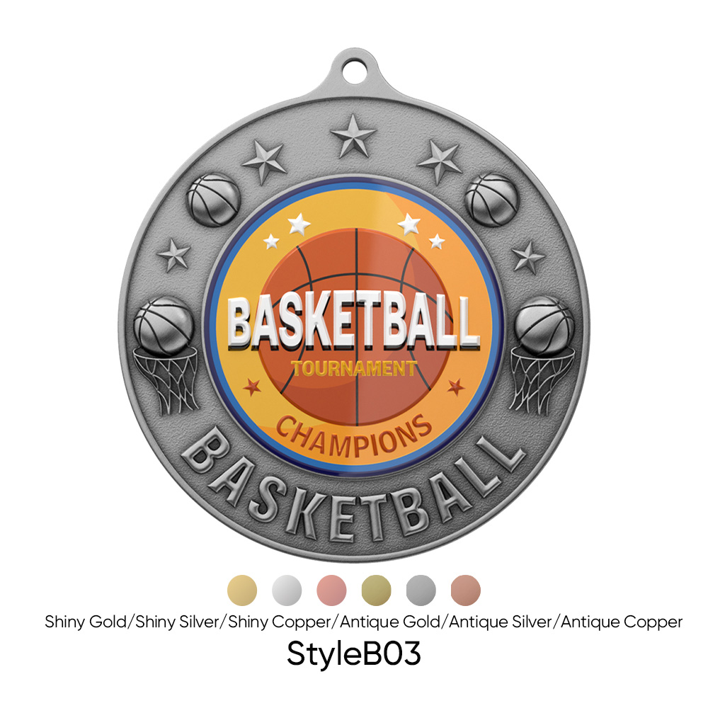 2" UV Printed Basketball Medals 3