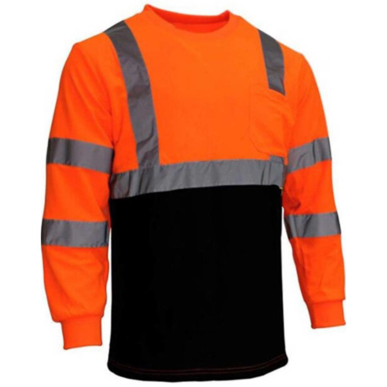 3.8 Oz. Polyester Class 3 Color Block Reflective Tape Safety T-Shirt with Pocket