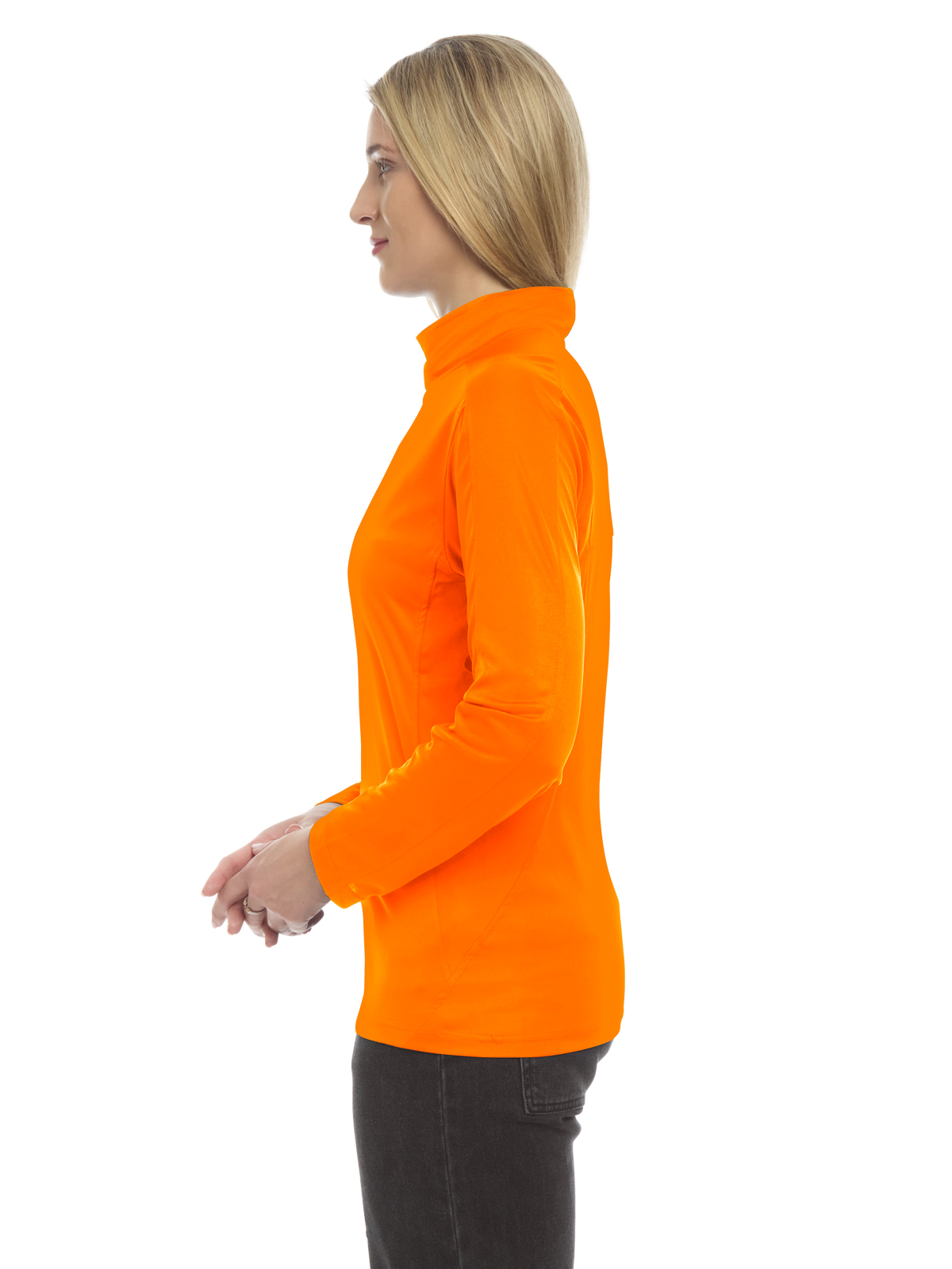 Blue Generation - Women's Pocketless Wicking Long Sleeve Zip Pullover 12