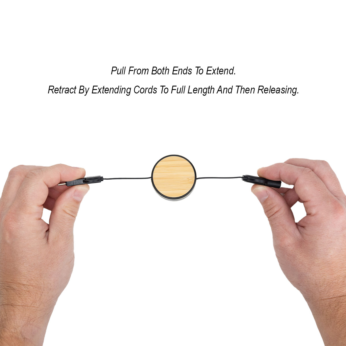 Bamboo Retractable 3-in-1 Charging Cable 2