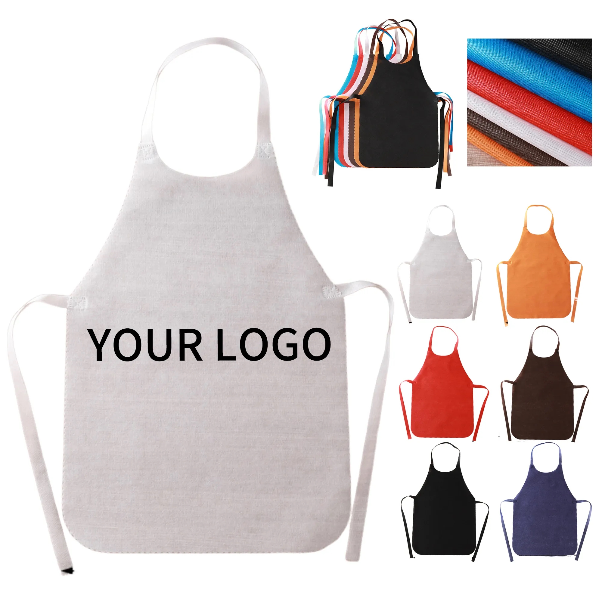 Disposable Apron 24 Inch Non Woven Fabric Practical 3