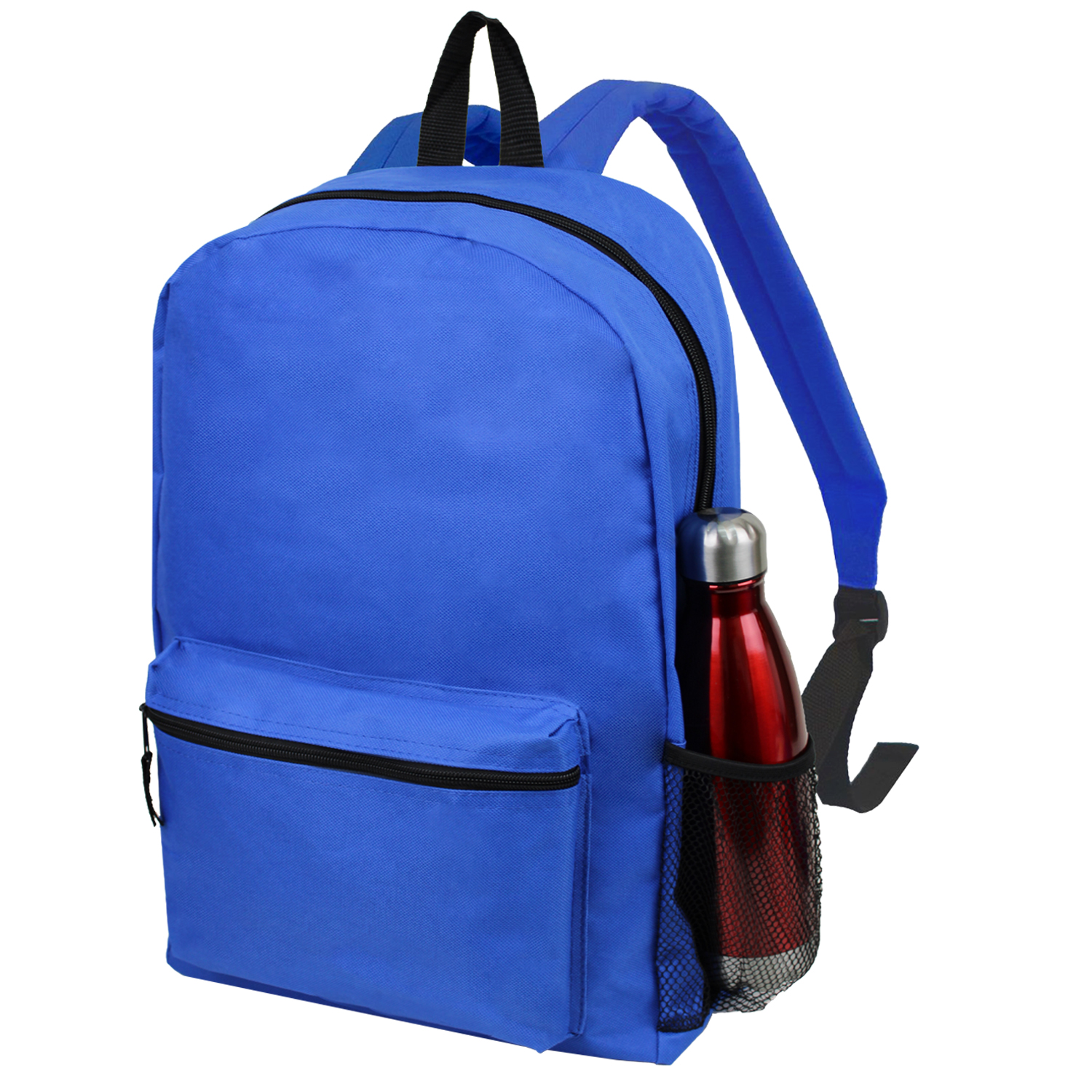 19" BEST VALUE HEAVY DUTY BACKPACK WITH WATER BOTTLE POCKET