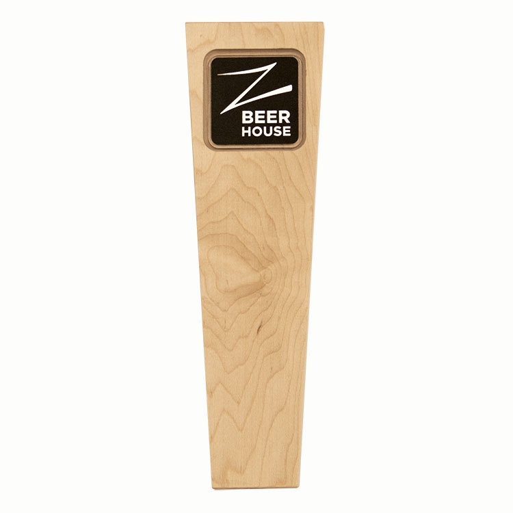 Wood Beer Tap with Recessed Imprint Square 11 25 x 3 3 x 0 75