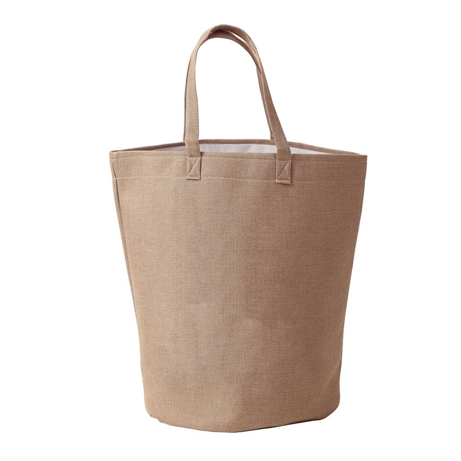 Foldable Waterproof Linen Beach Clothes Storage Tote Bag, custom tote bag with logo imprint 5