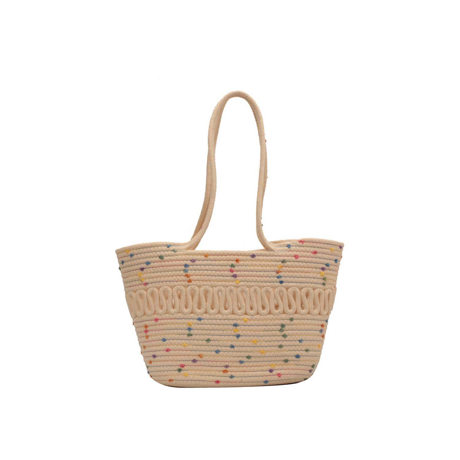 Large capacity French woven beach resort bag, custom tote bag with logo imprint 6