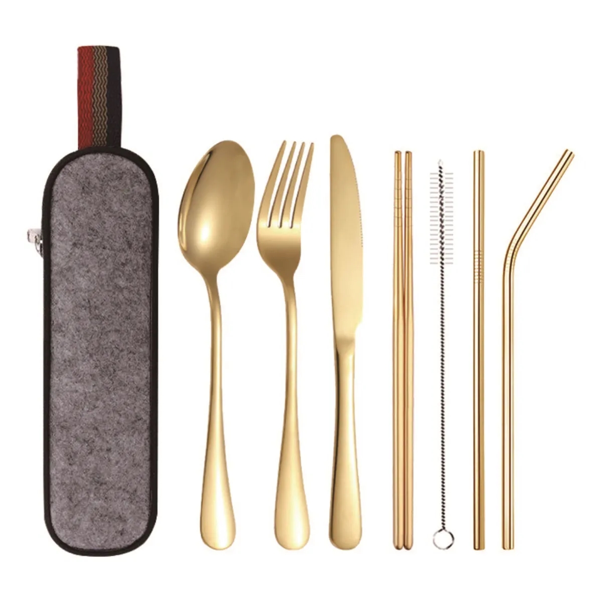 Portable Stainless Steel Reusable Cutlery Set with Case 7